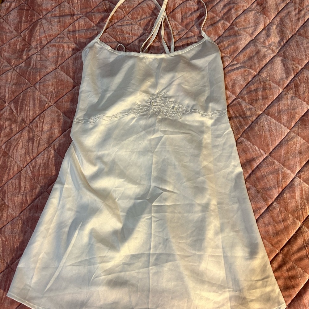 Sugar Thrillz Cream Lace-Up Dress